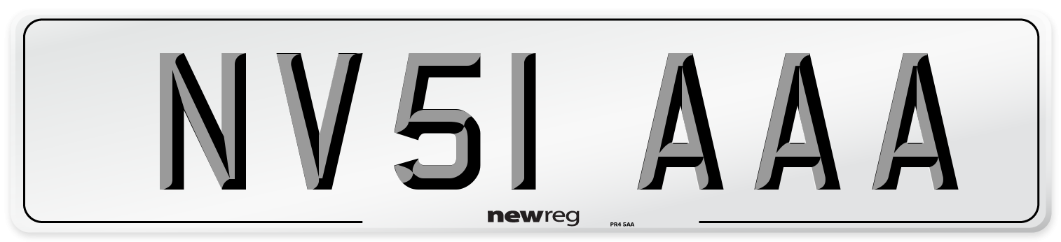 NV51 AAA Number Plate from New Reg